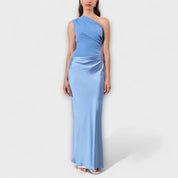 Amarílis - Vestido longo elegante com pregas de um ombro