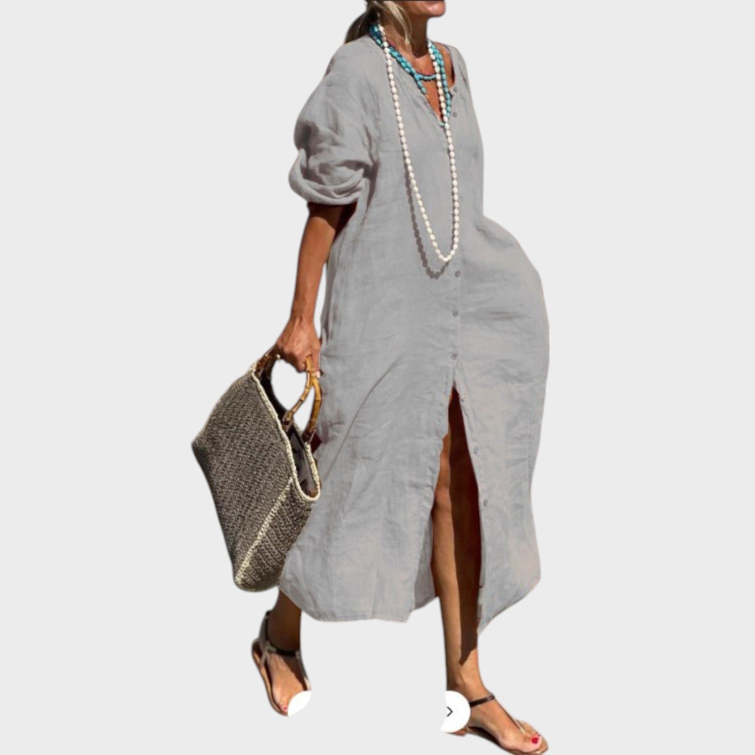 Vera - Vestido de linho de algodão