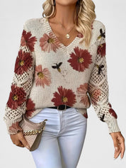Catarina - Camisola de malha com padrão floral