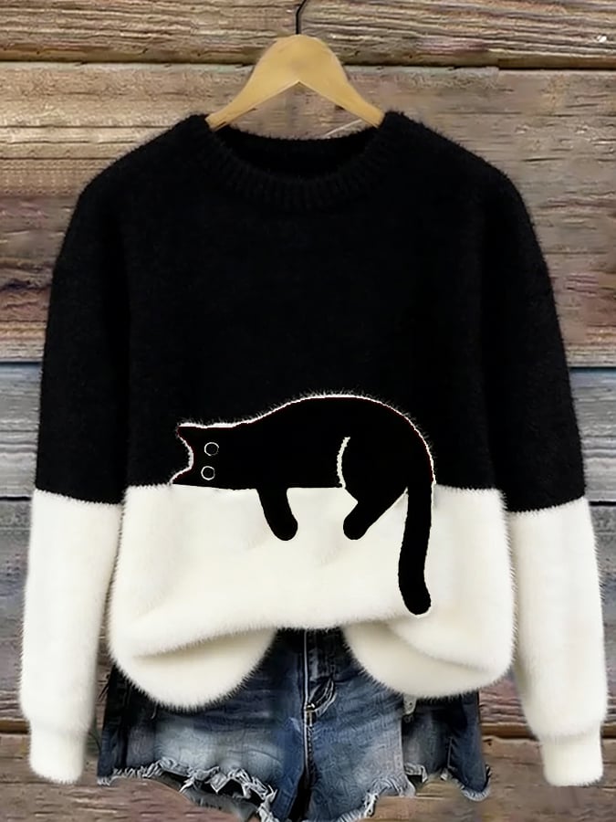 Luna | Camisola com Gráfico de Gato para Mulher