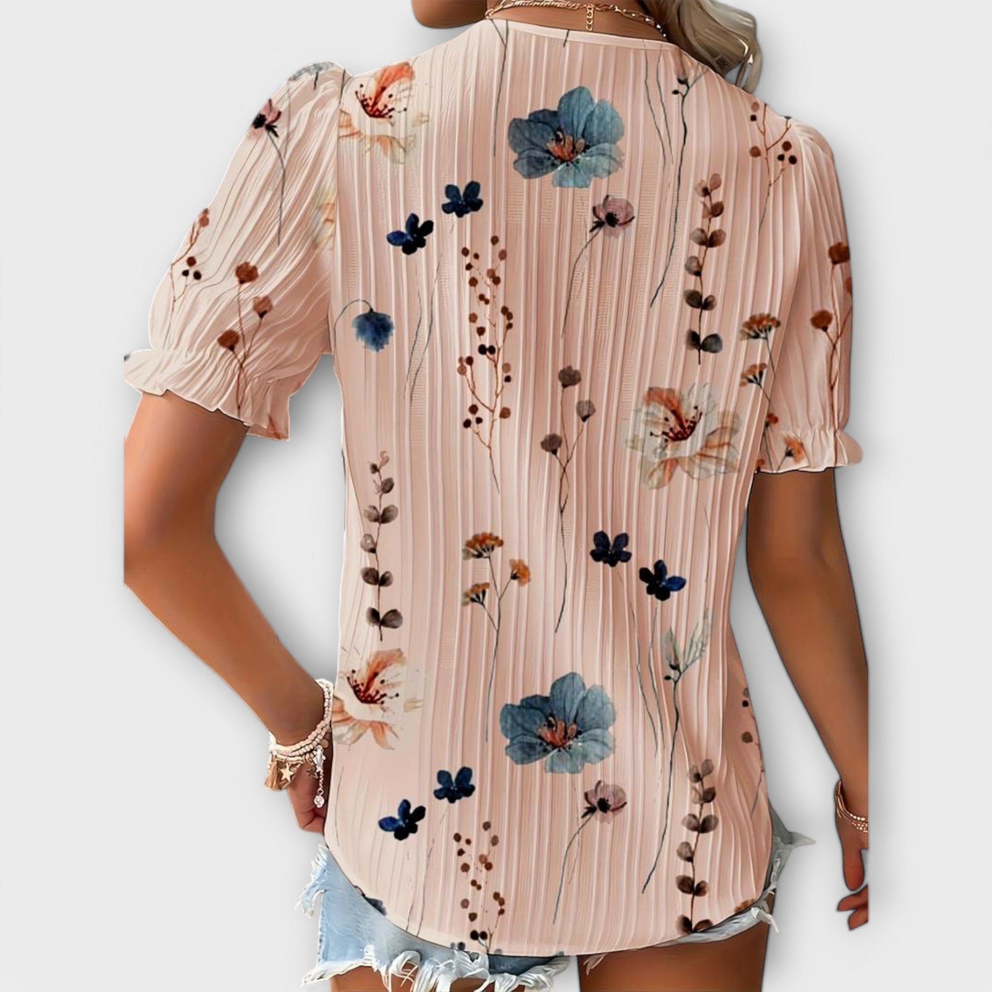 Bruna - Blusa elegante com um decote pontiagudo