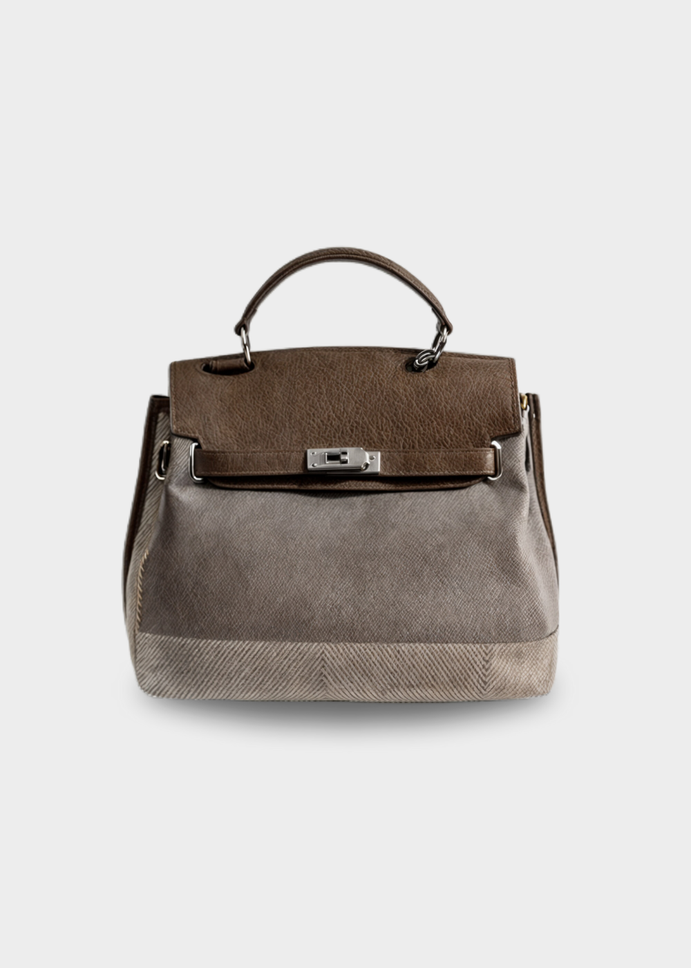 Emilia - Bolsa de lona em pele de vaca