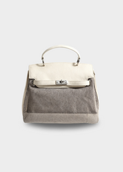 Emilia - Bolsa de lona em pele de vaca