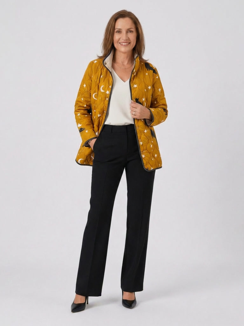Catarina | Casaco Acolchoado com Gatos e Estrelas