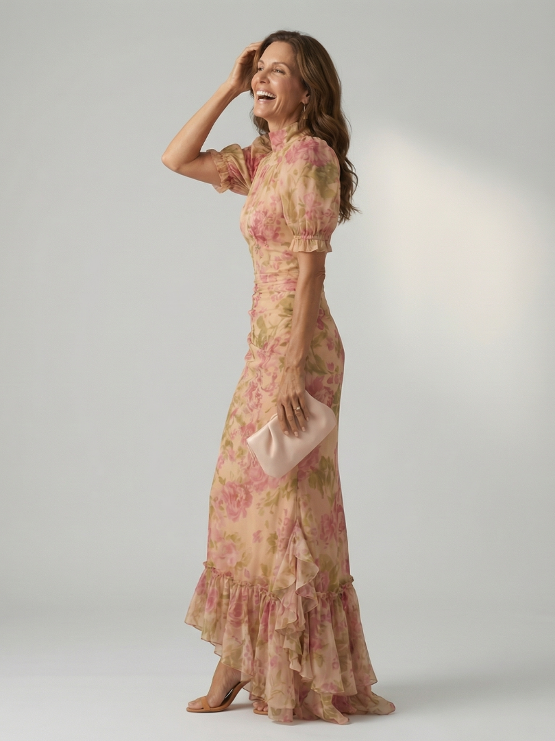 Elena - Vestido Maxi com Decote Alto