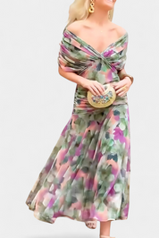 Magda™ | Vestido largo de flores com decote em V