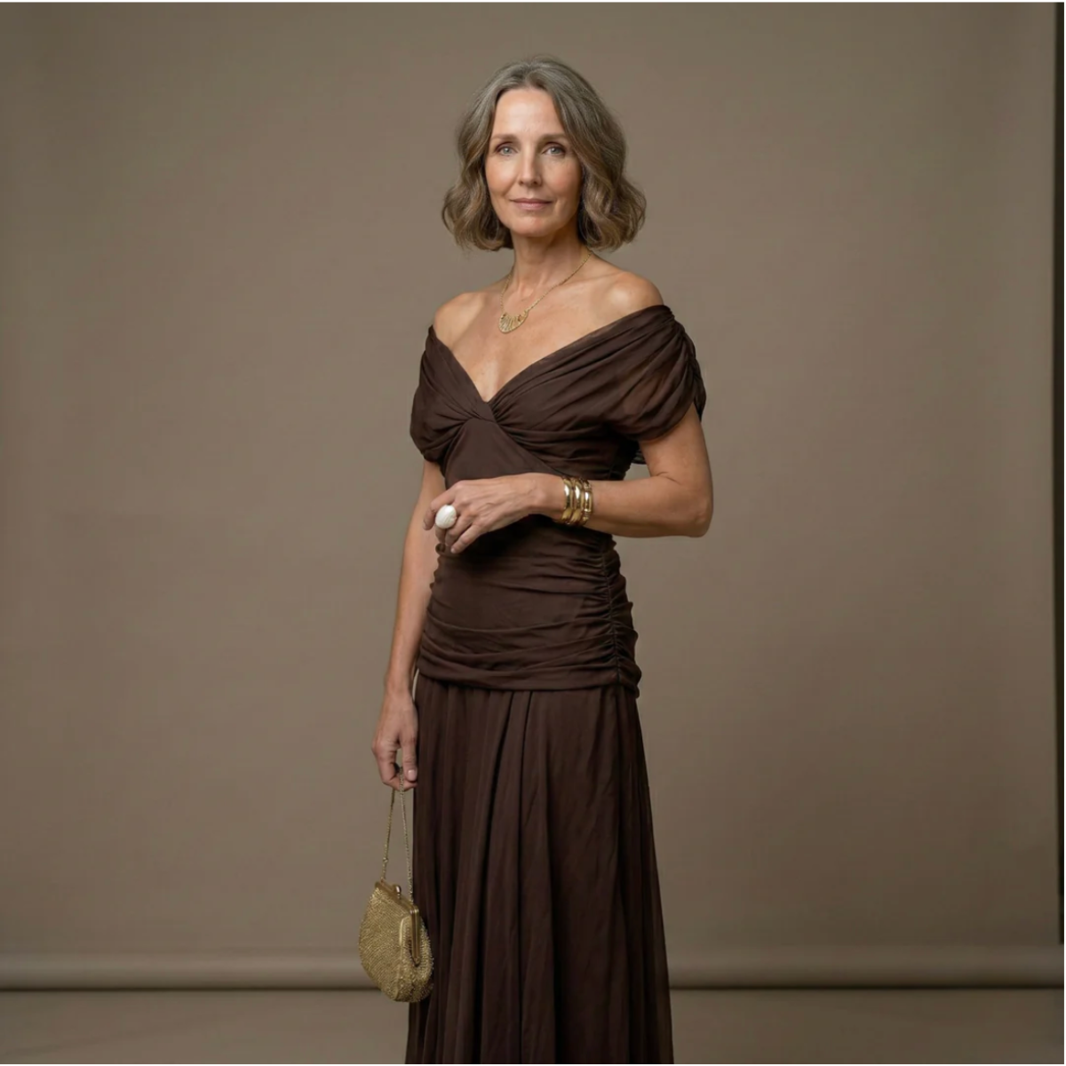 Alondra - Vestido longo de Mulher com estampa floral e decote em V