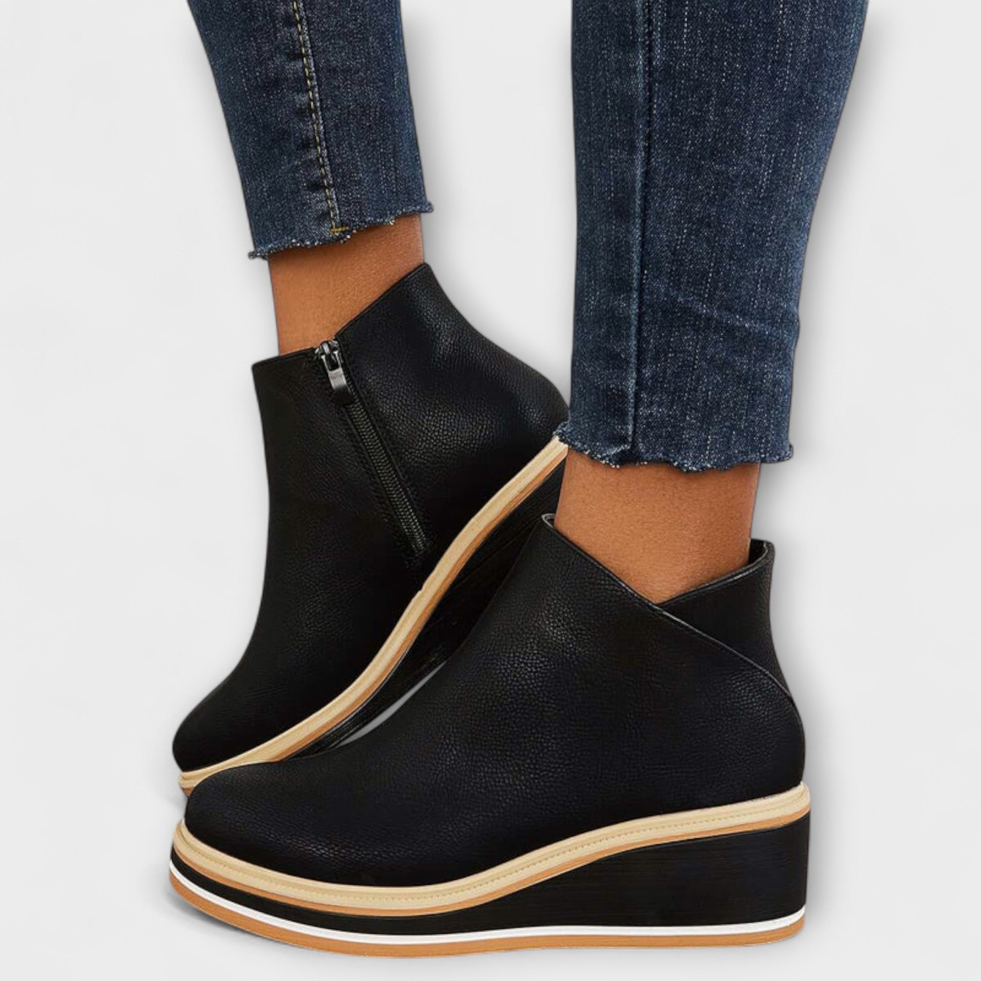 Mariana | Botas Elegantes e Confortáveis em Bege e Azul Escuro, do 35 ao 43