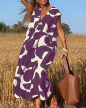 Ellen | Vestido estampado com decote em V para Mulher