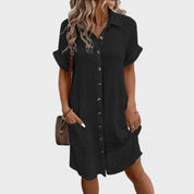 Catarina - Vestido Fluido de Mangas Curtas