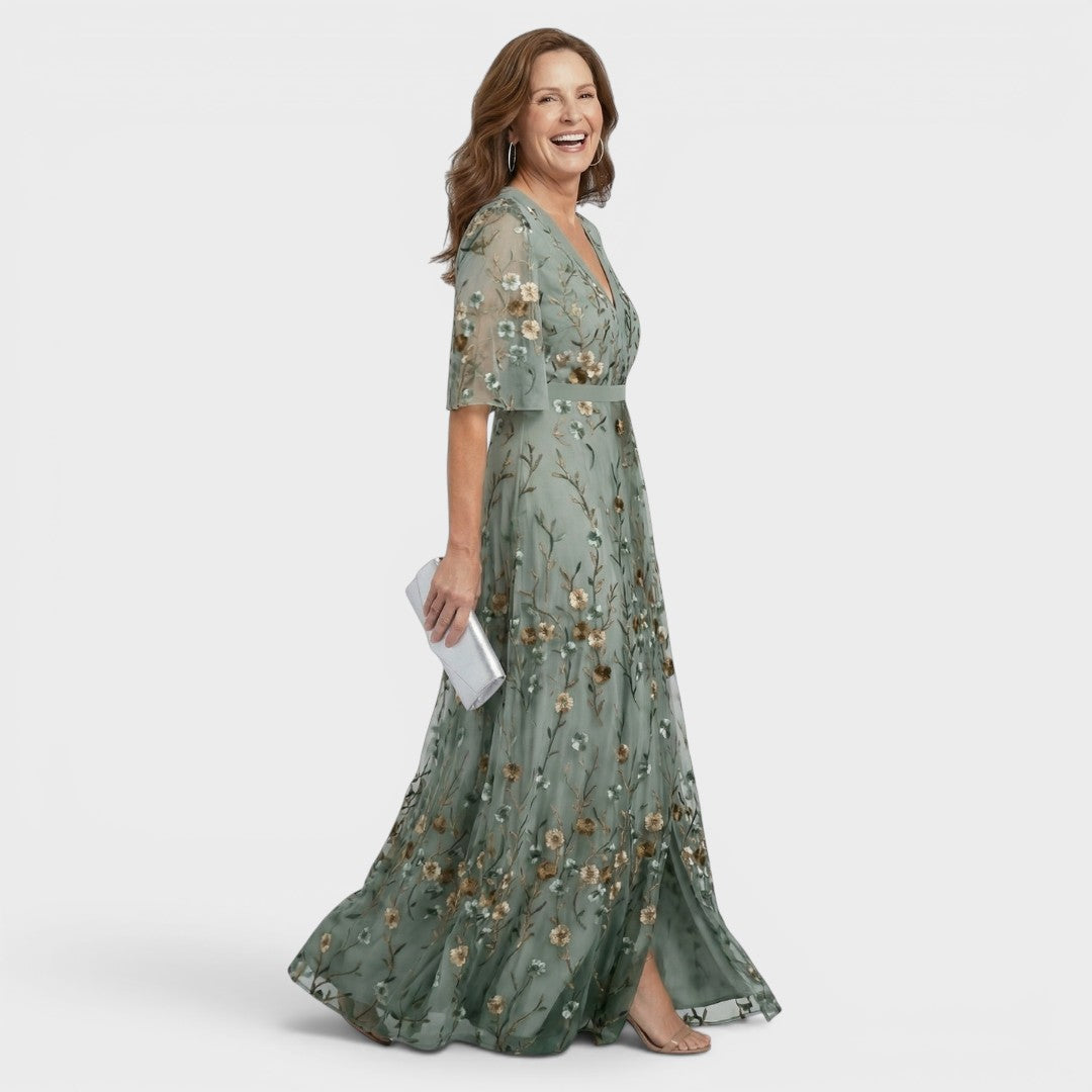 Daniela | Vestido maxi halter fluido elegante para Mulher