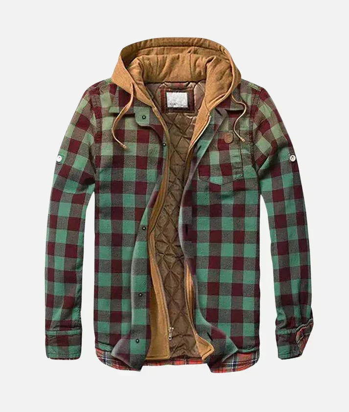 Alain – Casaco xadrez com patchwork para homem