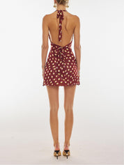 Helene - Vestido Mini de Lycra com Poás para Mulher