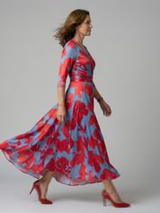 Andrea - Vestido Midi com Decote Cruzado
