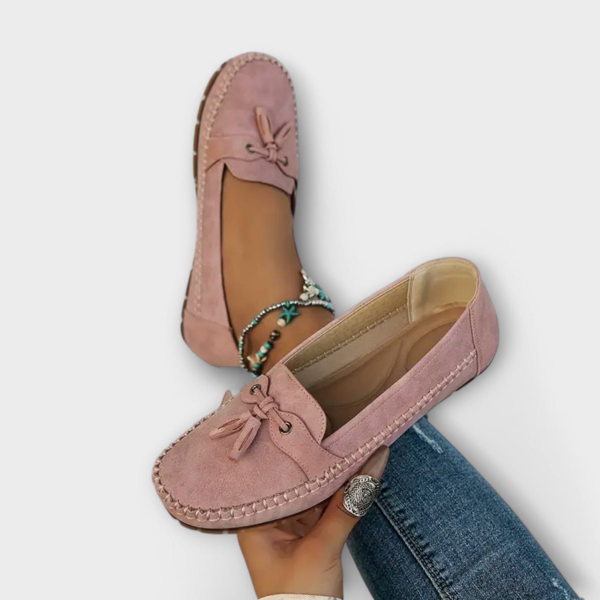 Teresa | Mocassins de Pele em Azul e Cinzento, do 36 ao 42