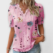 Bruna - Blusa elegante com um decote pontiagudo