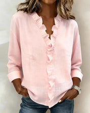 Indie · Blusa de Mulher com volantes e decote em V