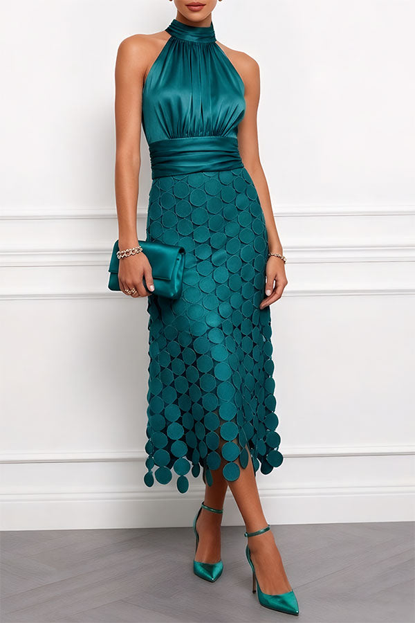 Lau - Vestido midi Céline elegante para cerimónia para Mulher