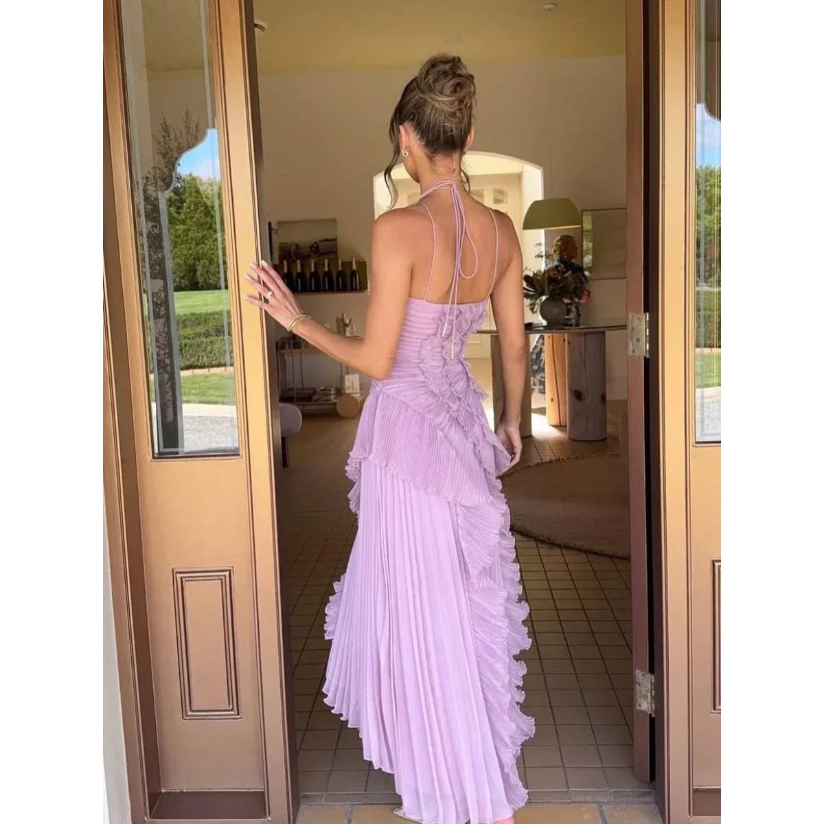 OLAYA | Vestido longo com babados de Mulher