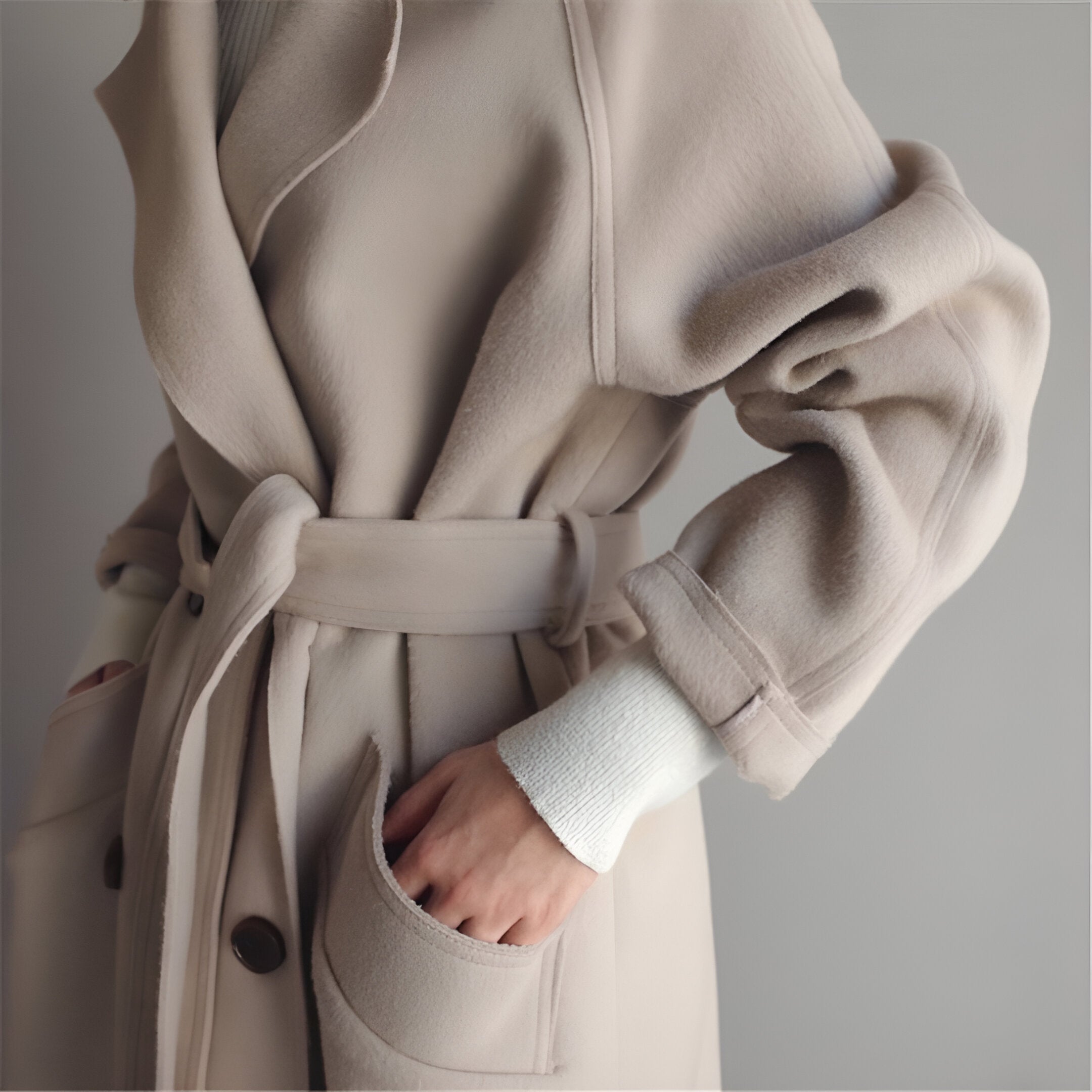 GRACE | Casaco elegante com cinto estruturado