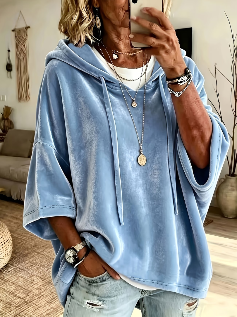 Luana | Sudadera Oversized de Luxe Velours para Mulher
