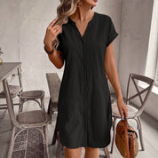Tess | Vestido camisero de linho elegante e confortável para Mulher