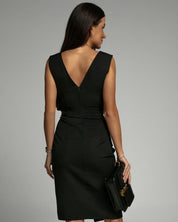 Fresia | Vestido de Mulher justo com decote em V e fenda