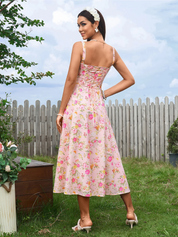 Claudia - Vestido Cami com Busto Franzido e Coxa Dividida