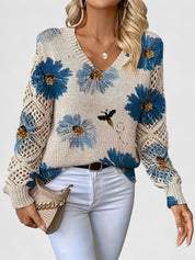Catarina - Camisola de malha com padrão floral