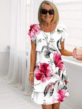 Giselle™ - Vestido plissado com babados florais