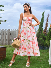Claudia - Vestido Cami com Busto Franzido e Coxa Dividida