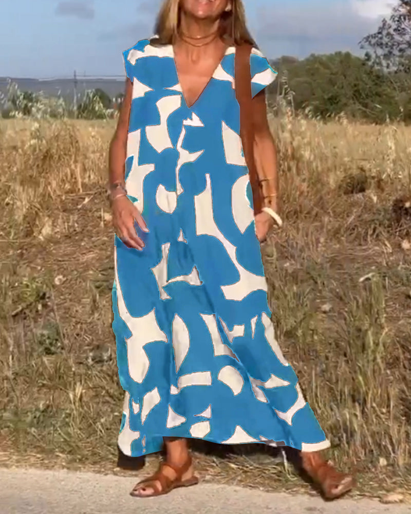 Ellen | Vestido estampado com decote em V para Mulher