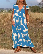 Ellen | Vestido estampado com decote em V para Mulher