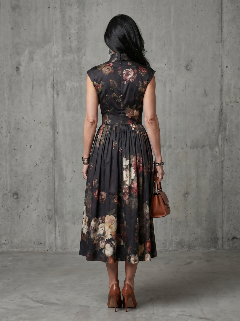 Pilar - Vestido Midi Plissado Floral