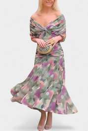 Magda™ | Vestido largo de flores com decote em V