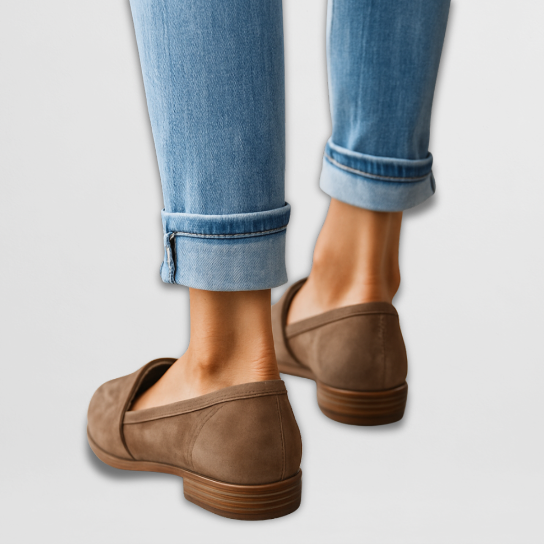 Andresa | Mocassins de Camurça Macia em Castanho e Cinzento, do 35 ao 44