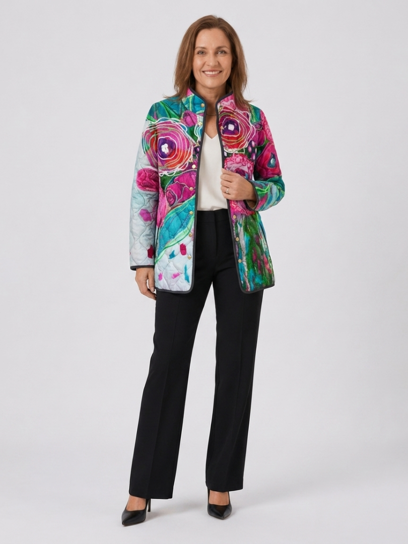 Inês | Casaco Acolchoado Aquarela Floral