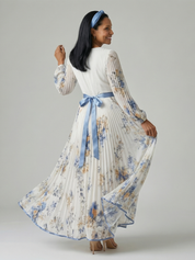Natalia - Vestido Midi Envolvente Plissado