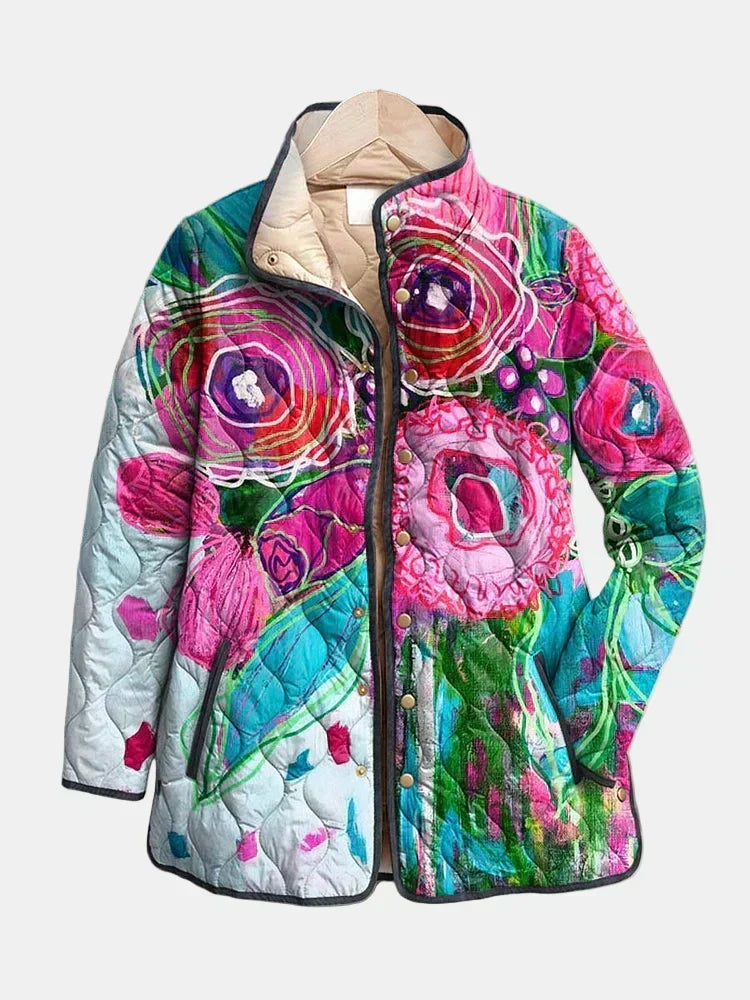 Inês | Casaco Acolchoado Aquarela Floral