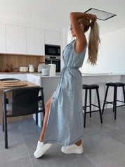 Isabelle | Vestido Maxi de Denim para Mulher