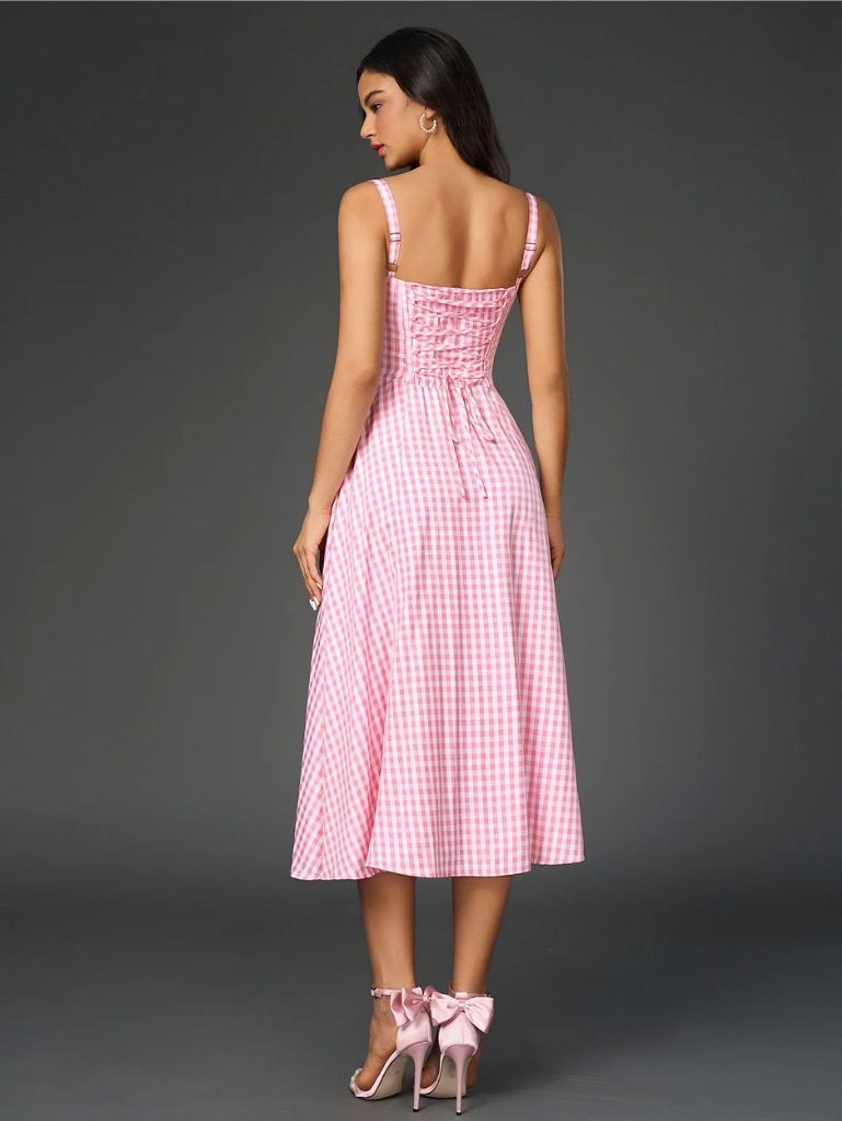 Claudia - Vestido Cami com Busto Franzido e Coxa Dividida
