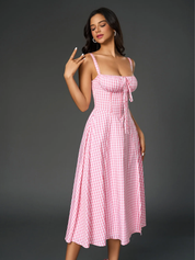 Claudia - Vestido Cami com Busto Franzido e Coxa Dividida