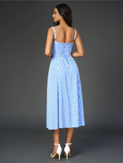 Claudia - Vestido Cami com Busto Franzido e Coxa Dividida