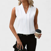 Julia - Blusa sem mangas com decote em V