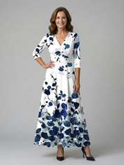 Andrea - Vestido Midi com Decote Cruzado