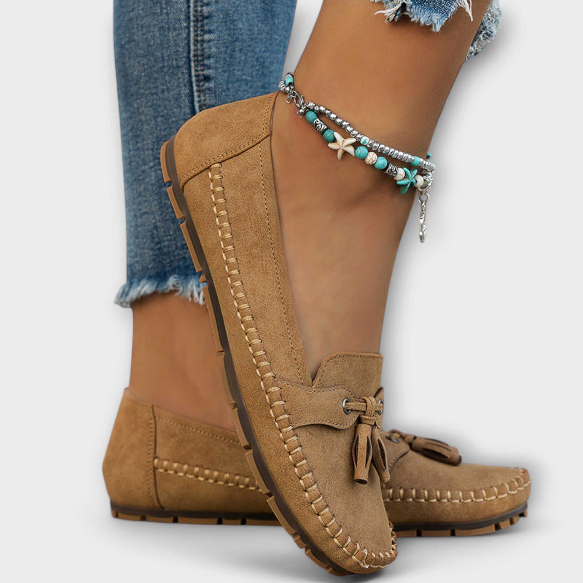 Teresa | Mocassins de Pele em Azul e Cinzento, do 36 ao 42