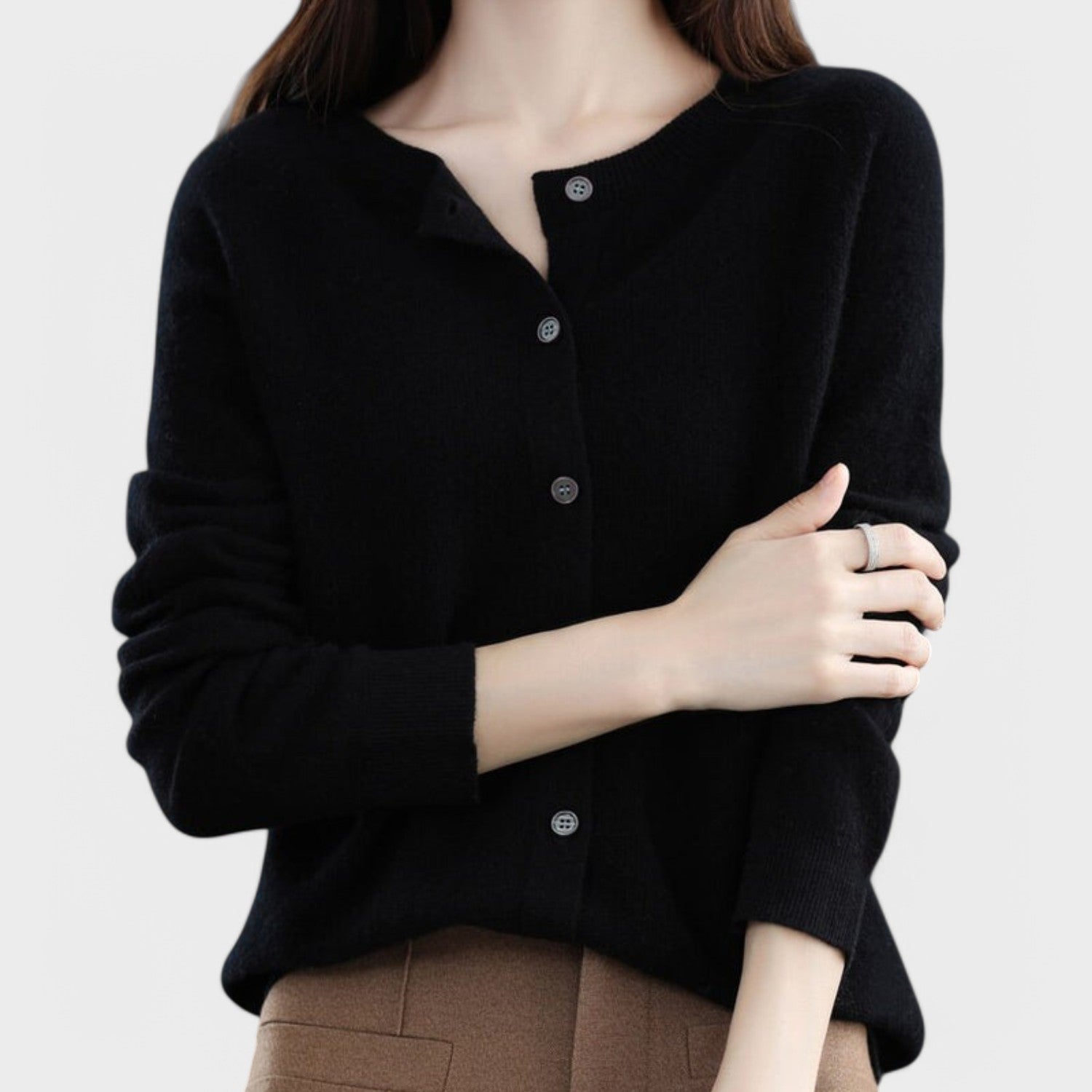 Natália - Cardigan em Malha de Caxemira
