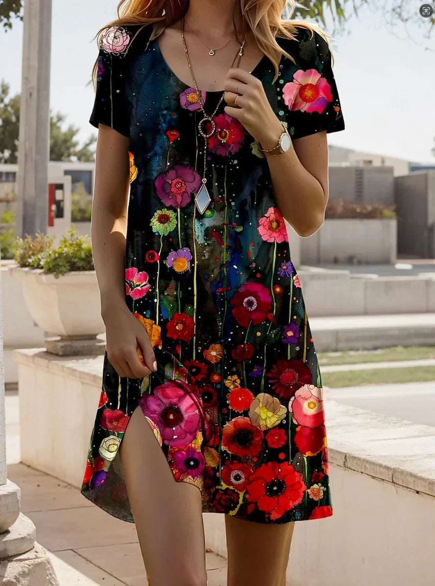 Linnea – Vestido curto estampado da moda