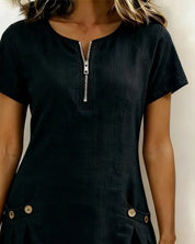 Lina— Vestido elegância natural no dia a dia para Mulher