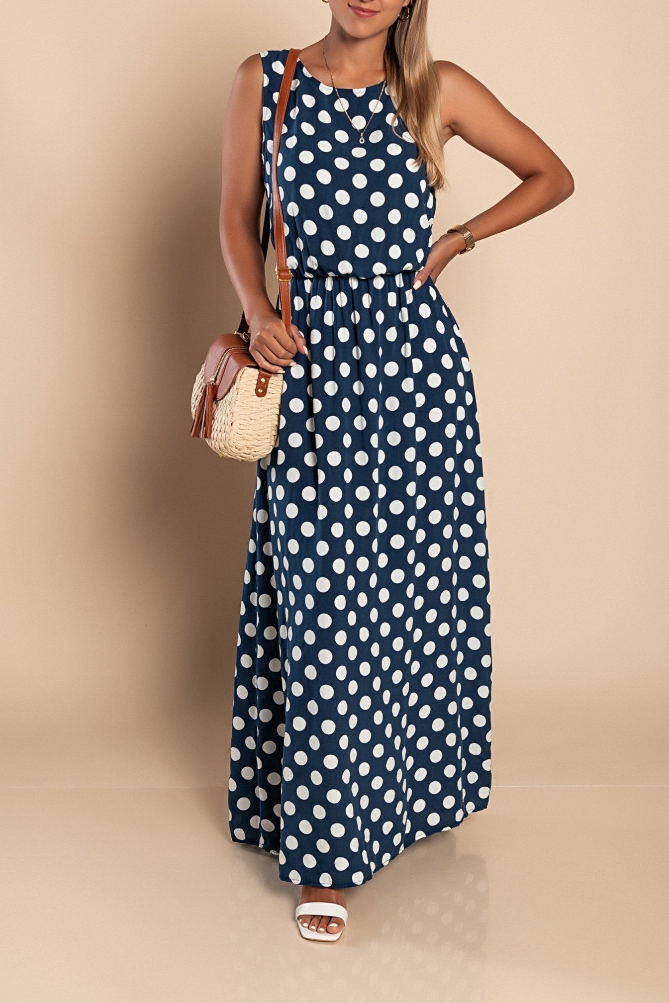 Hannah™ | Vestido longo de bolinhas da Lina